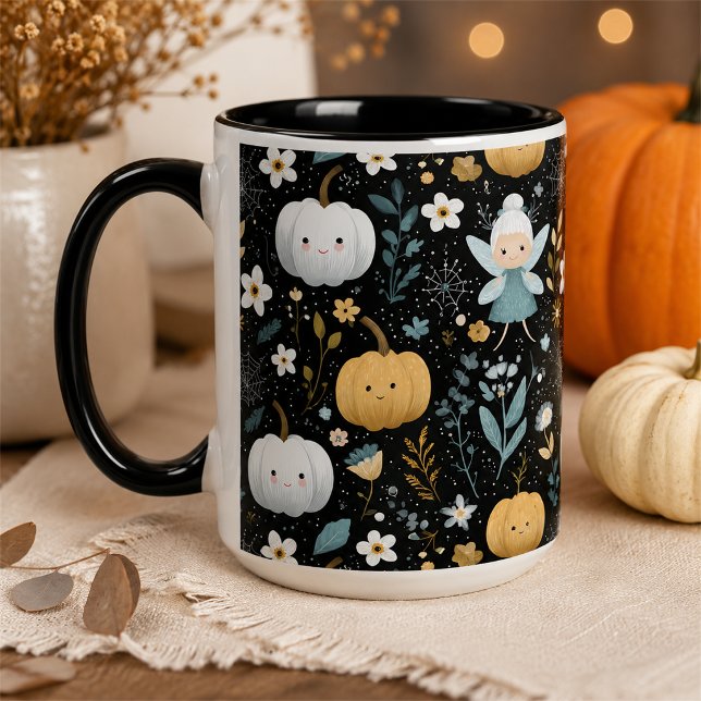 Mug Jolie Fée de Halloween Kawaii et Citrouilles Paste (Créateur téléchargé)