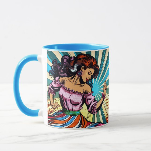 Mug Jolie Femme Dansant Salsa Pop Art (Gauche)
