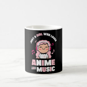 Mug Jolie Fille Anime Rose pour Amateur d'Anime et d