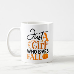 Mug Jolie fille Citrouille saisonnière qui aime tomber