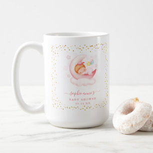 Mug Jolie fille endormie sur le Baby shower d'or de la