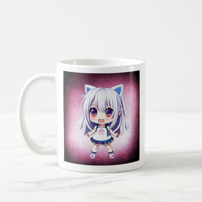 Mug Jolie Fille Latte Café Blague Anime (Gauche)