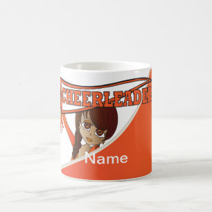 Mug Jolie fille Pom-pom girl en orange   Personnaliser