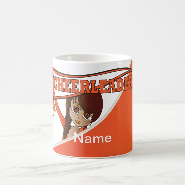 Mug Jolie fille Pom-pom girl en orange | Personnaliser (Centre)
