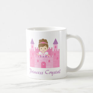 Mug Jolie Fille Princesse dans un Château Rose