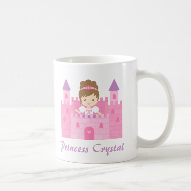 Mug Jolie Fille Princesse dans un Château Rose (Droite)