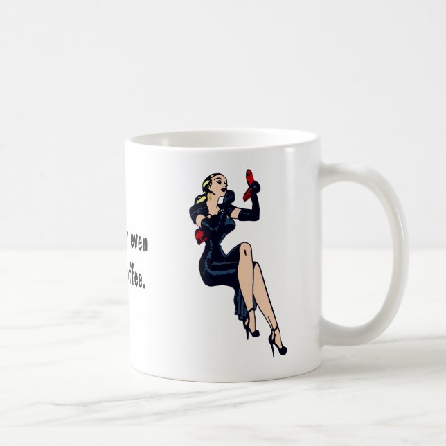 Mug Jolie fille rétro glamour blonde avant le café pin (Droite)