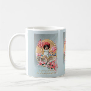 Mug Jolie fille Vintage aux fleurs roses de Saint-Vale