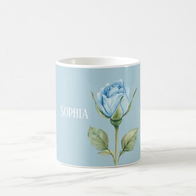 Mug Jolie Fleur de Rose Bleu Clair (Centre)