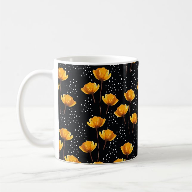 Mug Jolie fleur et pois illustration motif (Gauche)