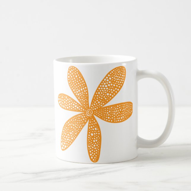 Mug Jolie Fleur - Orange clair (Droite)