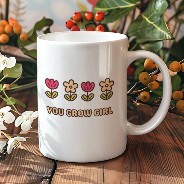 Mug Jolie Fleur Plante Lover Inspirationnelle Lady (Créateur téléchargé)
