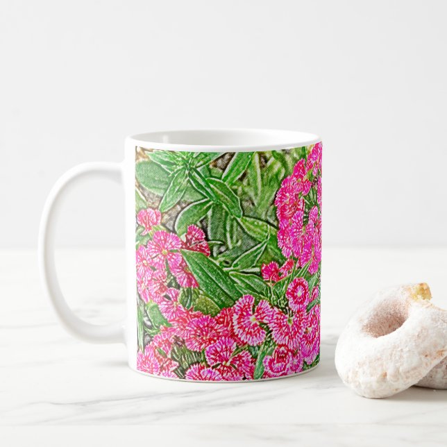 Mug Jolie fleur rose (Avec donut)