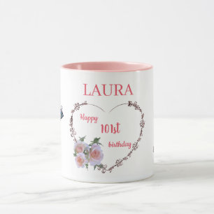 Mug Jolie Fleur Rose 101e Anniversaires