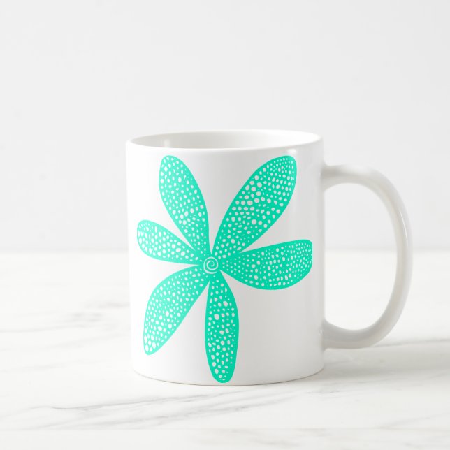 Mug Jolie Fleur - Turquoise (Droite)