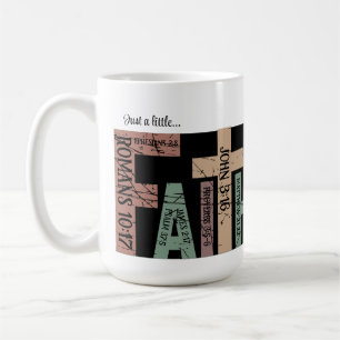 Mug Jolie Foi Colorée Versets de la Bible Typographie
