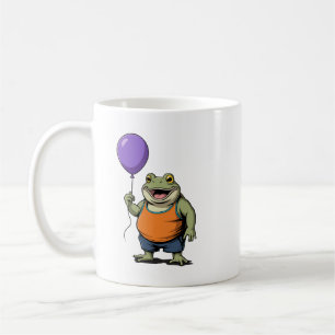 Mug Jolie grenouille de dessin animé tenant un ballon