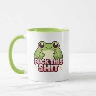 Mug Jolie grenouille faisant un doigt d'honneur Kawaii