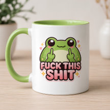 Jolie grenouille faisant un doigt d'honneur Kawaii