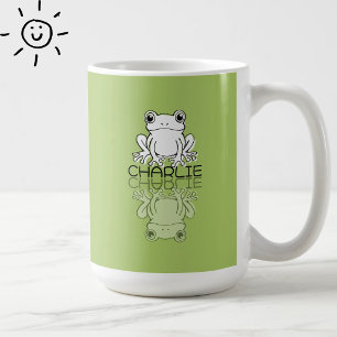 Mug Jolie Grenouille Verte Doodle Réflexion Nom Person