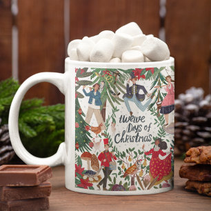 Mug Jolie illustration classique des 12 jours de Noël