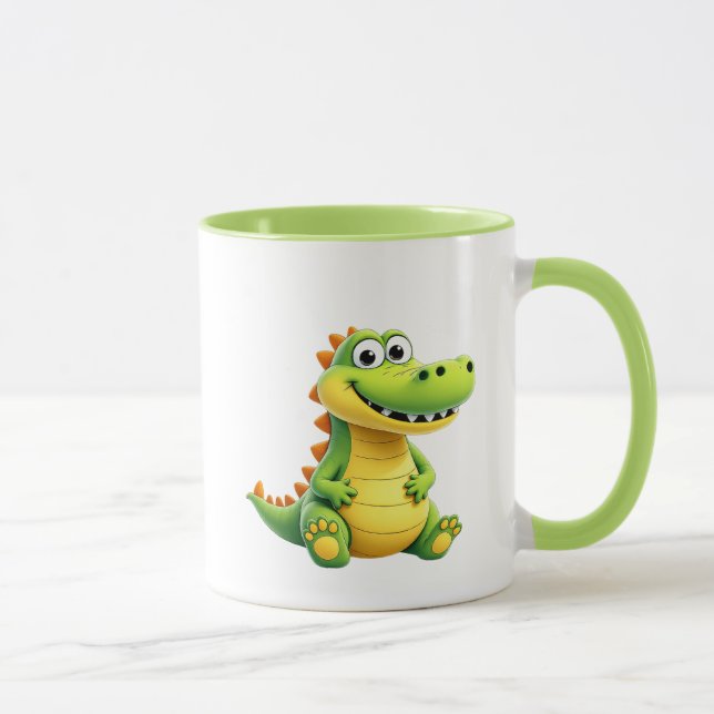Mug Jolie image d’un crocodile rigolo en peluches. (Droite)