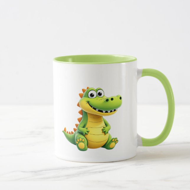 Mug Jolie image d’un crocodile rigolo en peluches. (Droite)