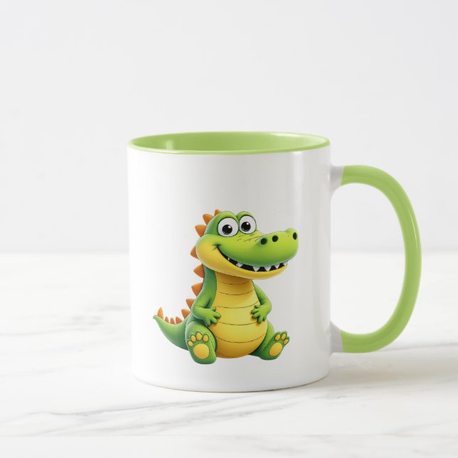 Mug Jolie image d’un crocodile rigolo en peluches. (Droite)