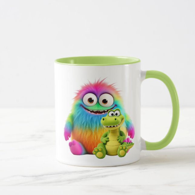 Mug Jolie image d’un monstre rigolo et d’un crocodile  (Droite)