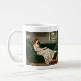 Mug Jolie jeune fille aux cheveux roux lisant un livre