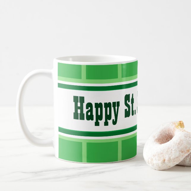 Mug Jolie journée de la Saint-Patrick rayée verte (Avec donut)
