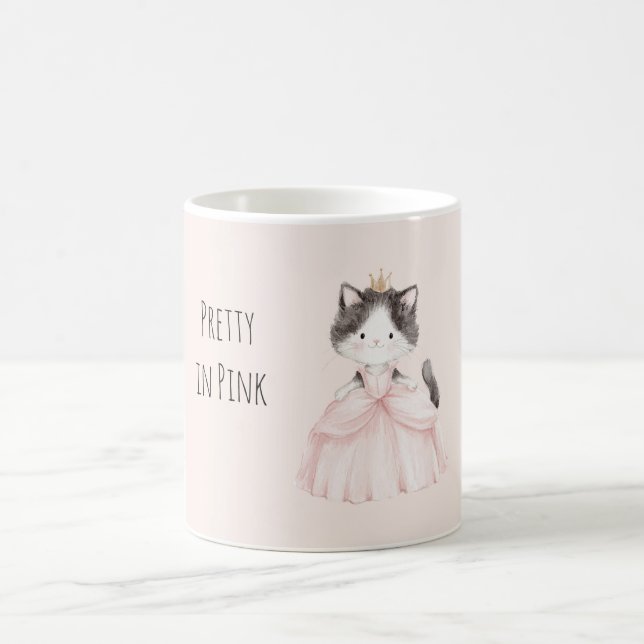 Mug Jolie Kitty en robe rose couronne (Centre)