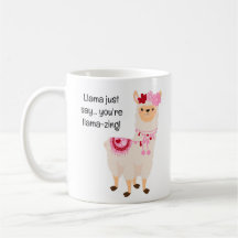 Jolie Lama Rose et Blanc Saint-Valentin 