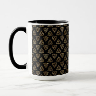 MUG JOLIE LIGNES NOIRES ET D'OR DE NOEUDS CELTIQUES