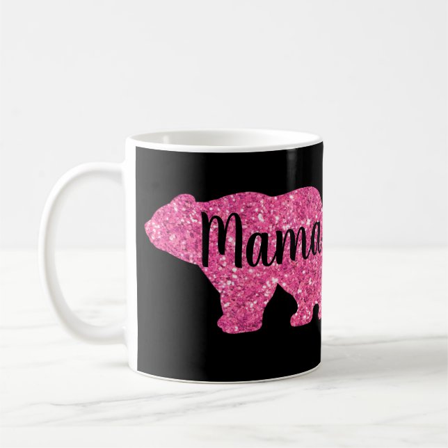 Mug Jolie maman ours design mère cadeau jour noir (Gauche)