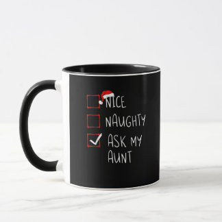 Mug Jolie Méchante Demande à ma Tante Liste de Noël Xm