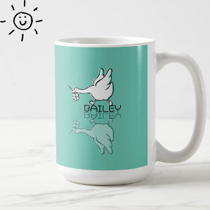 Mug Jolie oie sarcelle réflexion Doodle Nom personnali