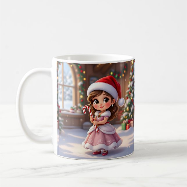Mug Jolie petite princesse avec un chapeau de Noël (Gauche)