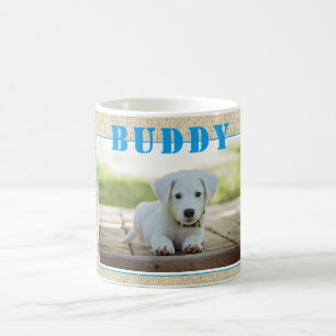 Mug Jolie Photo et Nom de Chien Bleu Rustique