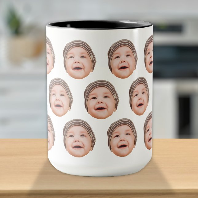 Mug Jolie photo personnalisée du visage de bébé (Créateur téléchargé)