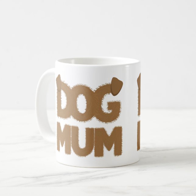 Mug Jolie phrase "maman chien" moelleuse avec dessin d (Devant gauche)