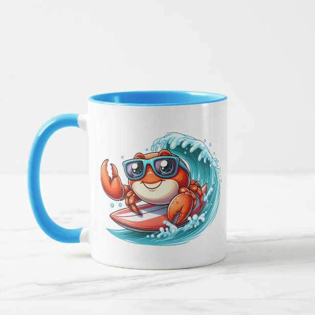 Mug Jolie plage maison crabe ajouter monogramme (Gauche)