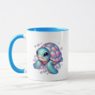 Mug Jolie plage mer tortue ajouter monogramme