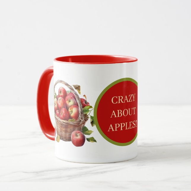 Mug Jolie pomme folle ajouter du texte (Devant gauche)