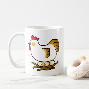 Mug Jolie poulette de dessin animé sur son nid avec de