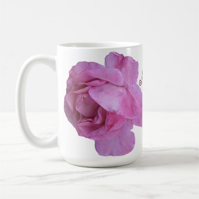 Mug Jolie rose rose maman florale simple moderne desig (Gauche)