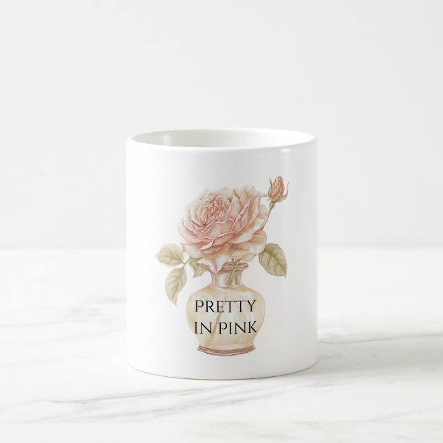 Mug Jolie rose rose rose en vase (Centre)