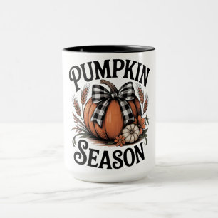 Mug Jolie saison des citrouilles à carreaux de buffle