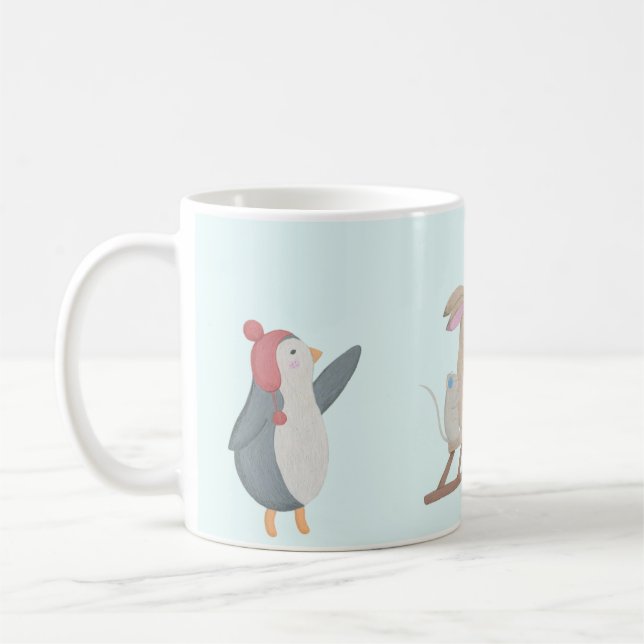 Mug Jolie scène d'hiver animale (Gauche)