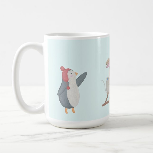 Mug Jolie scène d'hiver animale (Gauche)